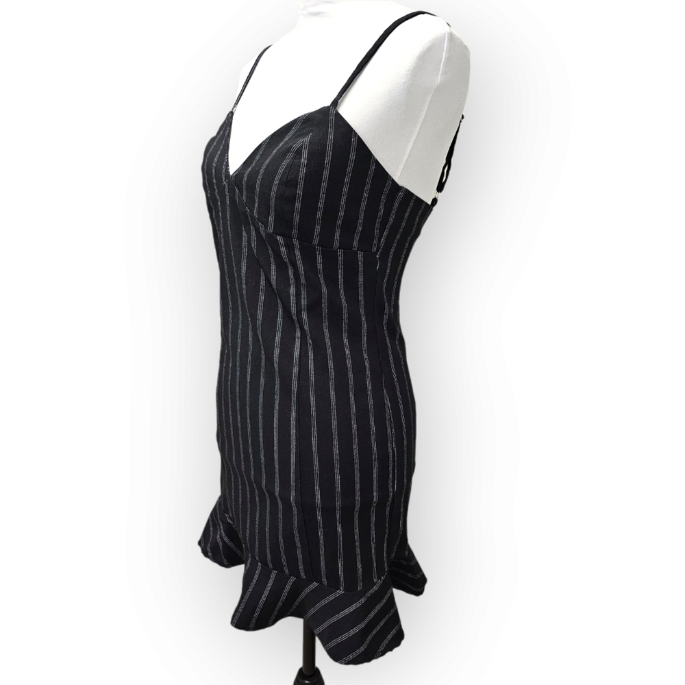 Forever 21 Striped Cami Mini Dress Flounce Hem Size Large - Picture 2 of 7